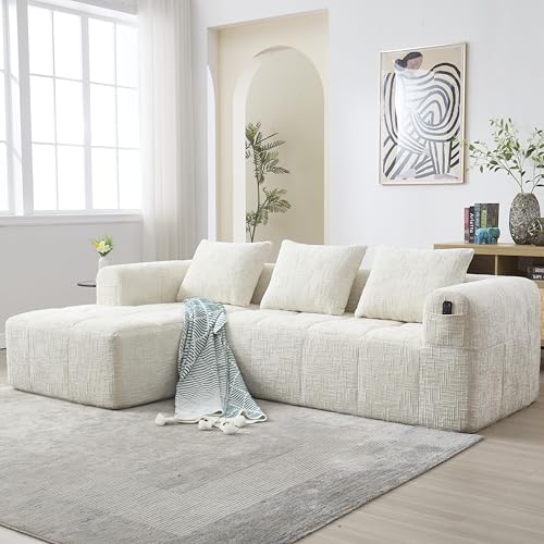 Maélia – Canapé d’Angle Compressé Beige Naturel - canapé compressé modulable livré en format compact