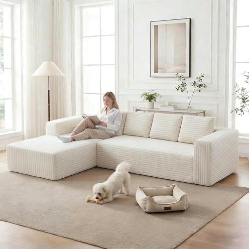 Maélia – Canapé d’Angle Compressé Beige Clair - canapé compressé modulable livré en format compact